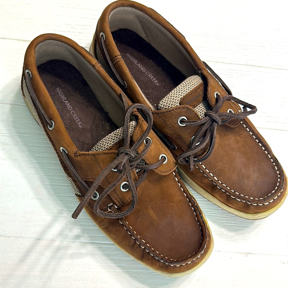 Highland Creek Boat Shoes 7.5 wide worn 1-2 times